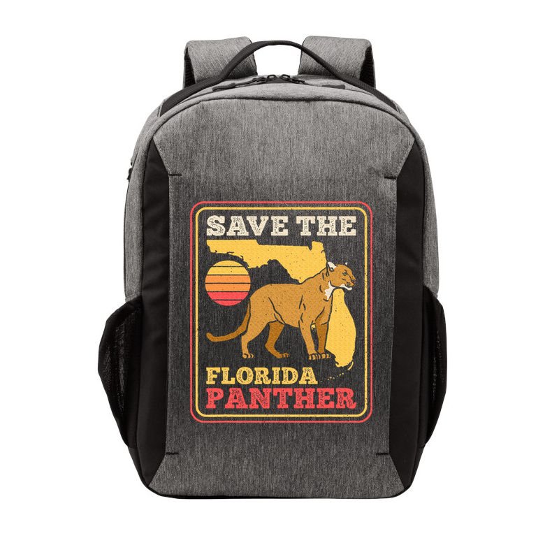 Save The Florida Panther Retro Wildlife Cougar Vector Backpack