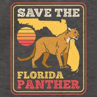 Save The Florida Panther Retro Wildlife Cougar Vector Backpack