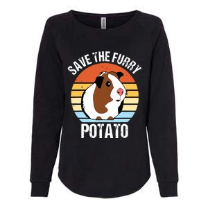 Save The Furry Potato Funny Guinea Pig Womens California Wash Sweatshirt