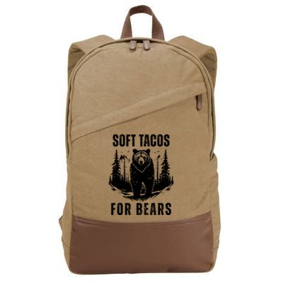 Soft Tacos For Bears Funny Camping Cotton Canvas Backpack