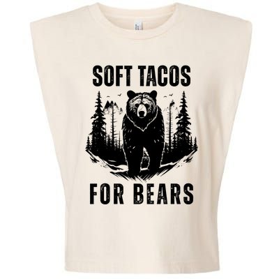 Soft Tacos For Bears Funny Camping Garment-Dyed Women's Muscle Tee