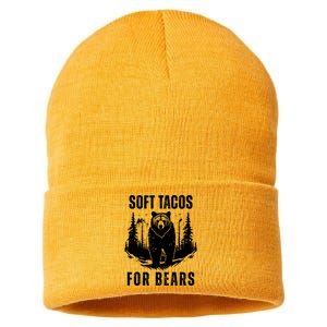 Soft Tacos For Bears Funny Camping Sustainable Knit Beanie