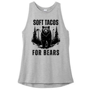 Soft Tacos For Bears Funny Camping Ladies PosiCharge Tri-Blend Wicking Tank