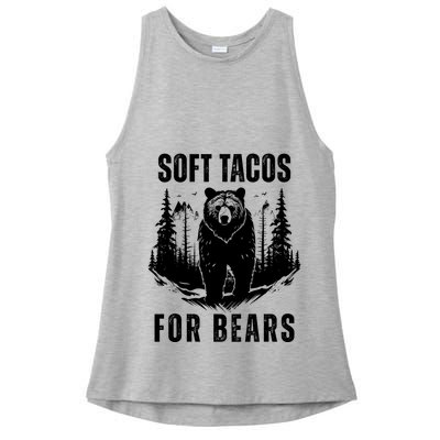 Soft Tacos For Bears Funny Camping Ladies PosiCharge Tri-Blend Wicking Tank