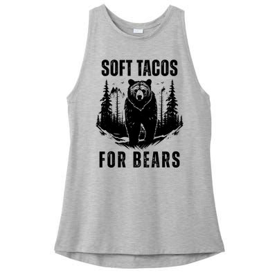 Soft Tacos For Bears Funny Camping Ladies PosiCharge Tri-Blend Wicking Tank