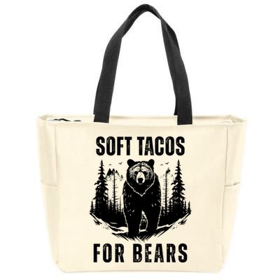 Soft Tacos For Bears Funny Camping Zip Tote Bag