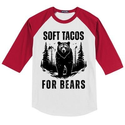 Soft Tacos For Bears Funny Camping Kids Colorblock Raglan Jersey