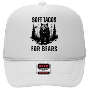 Soft Tacos For Bears Funny Camping High Crown Mesh Back Trucker Hat