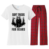 Soft Tacos For Bears Funny Camping Women's Flannel Pajama Set