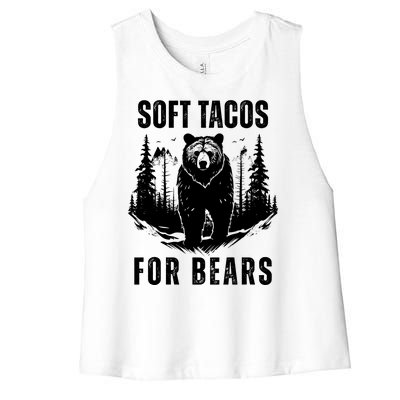 Soft Tacos For Bears Funny Camping Women's Racerback Cropped Tank