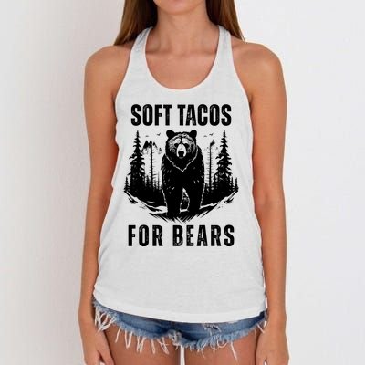 Soft Tacos For Bears Funny Camping Women's Knotted Racerback Tank