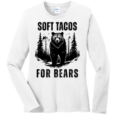 Soft Tacos For Bears Funny Camping Ladies Long Sleeve Shirt