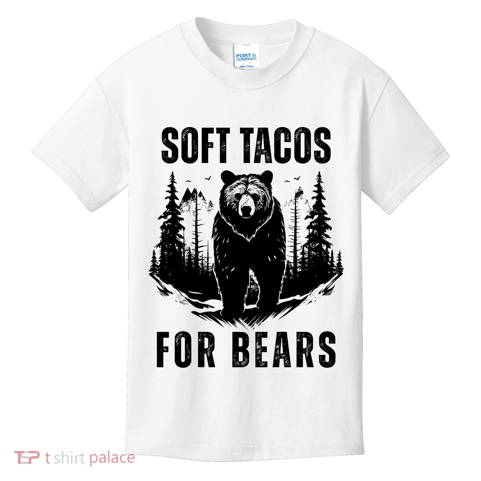 Soft Tacos For Bears Funny Camping Kids T-Shirt