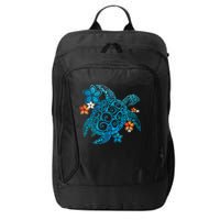 Sea Turtle Floral Tropical Pattern City Backpack