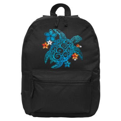Sea Turtle Floral Tropical Pattern 16 in Basic Backpack