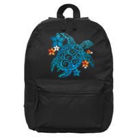 Sea Turtle Floral Tropical Pattern 16 in Basic Backpack