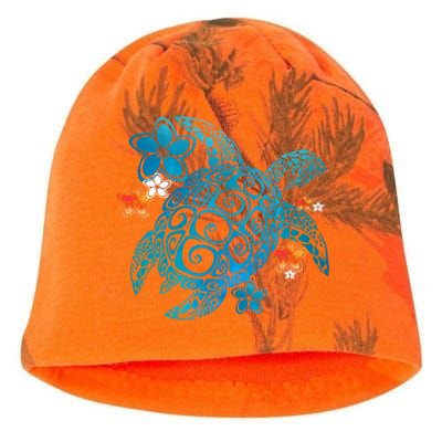 Sea Turtle Floral Tropical Pattern Kati - Camo Knit Beanie