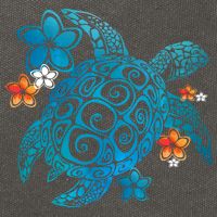 Sea Turtle Floral Tropical Pattern Cotton Canvas Backpack