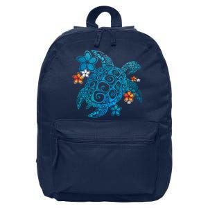 Sea Turtle Floral Tropical Pattern 16 in Basic Backpack