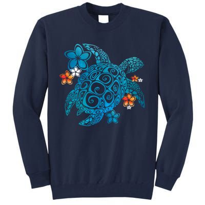 Sea Turtle Floral Tropical Pattern Tall Sweatshirt