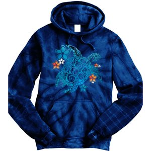 Sea Turtle Floral Tropical Pattern Tie Dye Hoodie