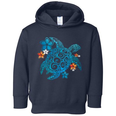 Sea Turtle Floral Tropical Pattern Toddler Hoodie