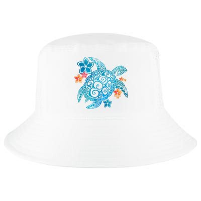 Sea Turtle Floral Tropical Pattern Cool Comfort Performance Bucket Hat