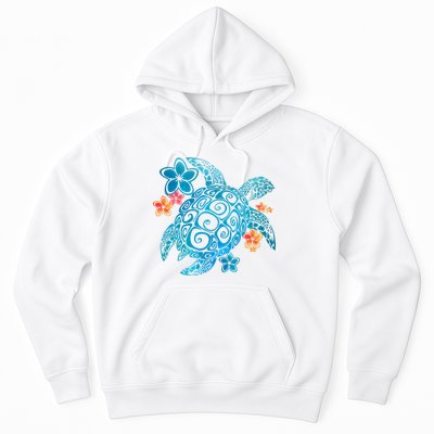Sea Turtle Floral Tropical Pattern Hoodie