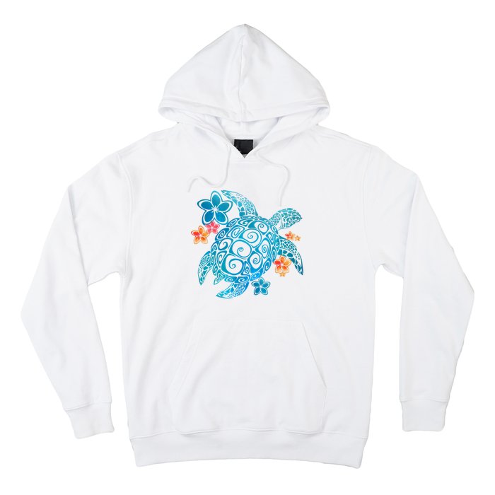 Sea Turtle Floral Tropical Pattern Hoodie