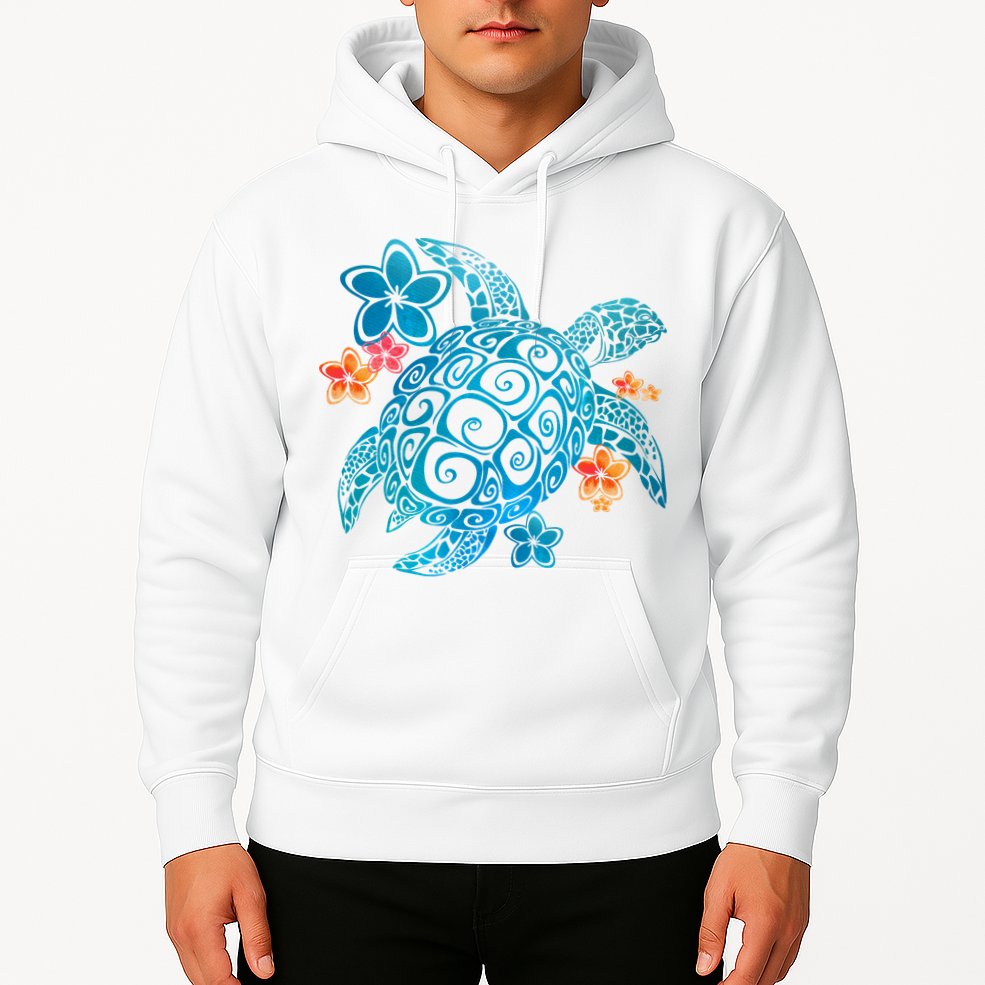 Sea Turtle Floral Tropical Pattern Hoodie