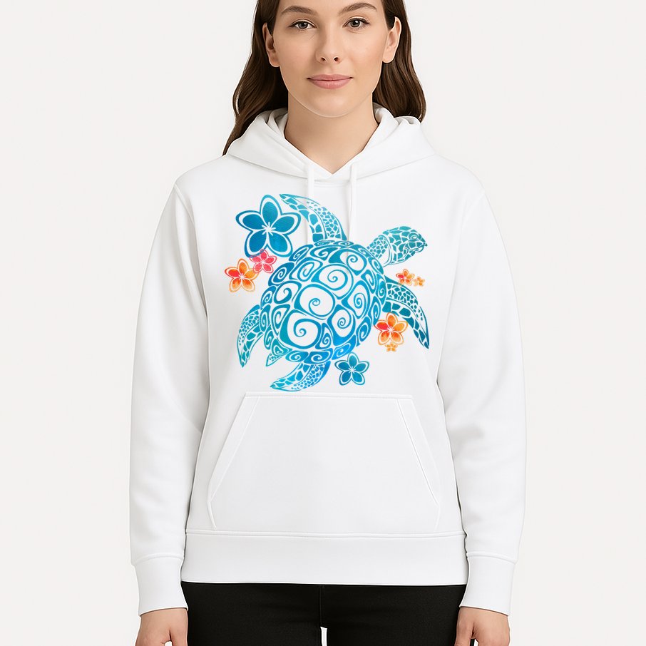 Sea Turtle Floral Tropical Pattern Hoodie