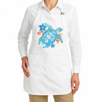 Sea Turtle Floral Tropical Pattern Apron