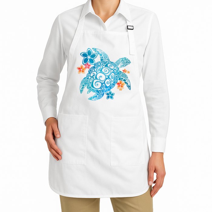 Sea Turtle Floral Tropical Pattern Apron