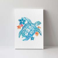 Sea Turtle Floral Tropical Pattern Canvas