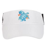 Sea Turtle Floral Tropical Pattern Adult Drive Performance Visor