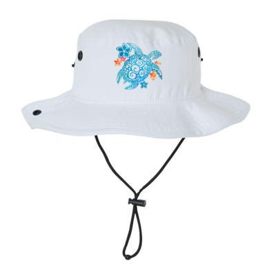 Sea Turtle Floral Tropical Pattern Bucket Hat