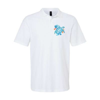 Sea Turtle Floral Tropical Pattern Polo