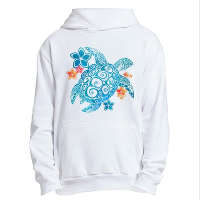 Sea Turtle Floral Tropical Pattern Urban Pullover Hoodie