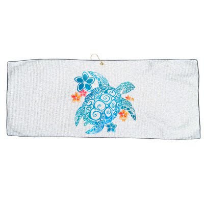 Sea Turtle Floral Tropical Pattern Large Microfiber Waffle Golf Towel