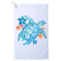 Sea Turtle Floral Tropical Pattern Golf Towel