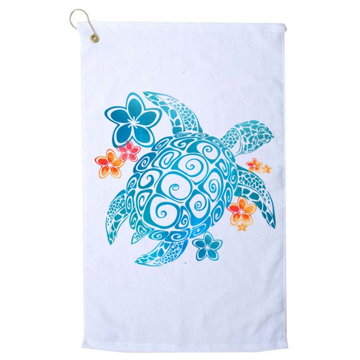 Sea Turtle Floral Tropical Pattern Golf Towel