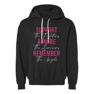 Support The Fighters Breast Cancer Awareness Month Garment-Dyed Fleece Hoodie