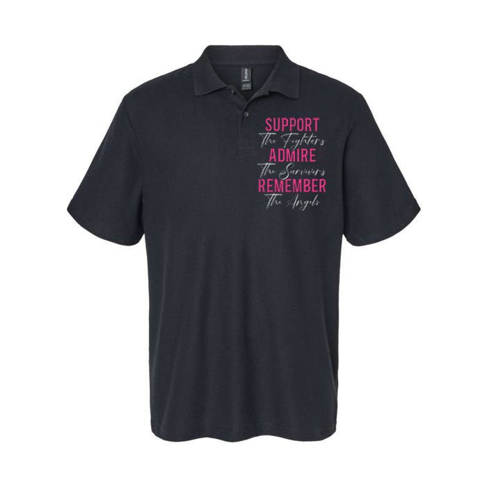 Support The Fighters Breast Cancer Awareness Month Softstyle Adult Sport Polo