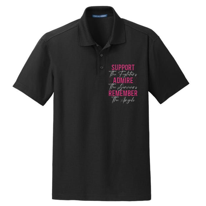 Support The Fighters Breast Cancer Awareness Month Dry Zone Grid Polo