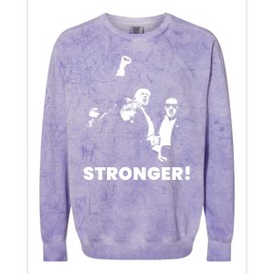 Stronger Trump Fight Support Colorblast Crewneck Sweatshirt