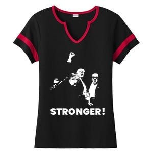 Stronger Trump Fight Support Ladies Halftime Notch Neck Tee