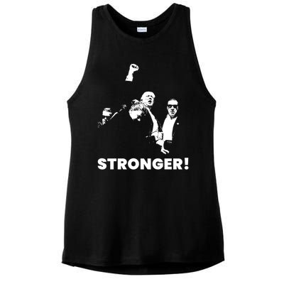 Stronger Trump Fight Support Ladies PosiCharge Tri-Blend Wicking Tank