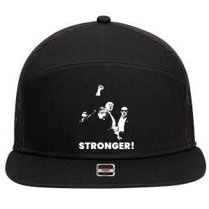 Stronger Trump Fight Support 7 Panel Mesh Trucker Snapback Hat