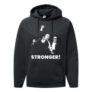 Stronger Trump Fight Support Performance Fleece Hoodie