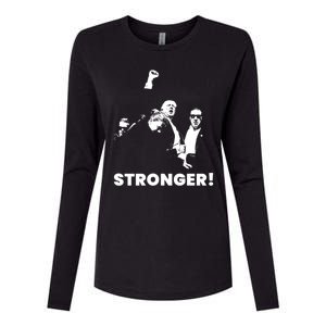 Stronger Trump Fight Support Womens Cotton Relaxed Long Sleeve T-Shirt